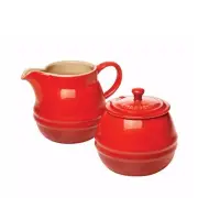 Chasseur La Cuisson Sugar & Creamer Set Red Sugar Bowl: 350mLCreamer: 450mL