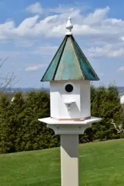 Birdhouse Patina Copper roof 24" inches Tall Amish handmade woodpecker house