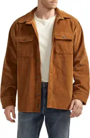 Silver Jeans Co. Corduroy Shacket in Tobacco Brown at Nordstrom, Size Small