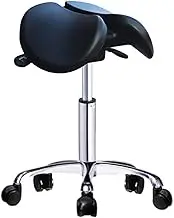 Adjustable Ergonomic Saddle Stool, Hydraulic Heavy-Duty Swivel Salon Stool, Chair Stool with NO Pedal, Lift Chair Work Chair for Lab Salon Massage Studio Office