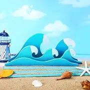 RattanView Ocean Wave Wooden Sign Wooden Waves Table Decoration Tabletop Summer Home Decor Table Centerpiece for Holiday Gifts, Waves Decorations for Home Decoration Ocean Theme Party Supplies