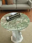 Amazonite Agate Table - Gemstone Furniture, Natural Stone Accent Unique Art Deco