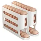 4 Tiers Refrigerator Egg Storage Box Large Capacity for Refrigerator Storage AU