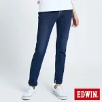 【EDWIN】女裝 JERSEYS 迦績EJ7透氣錐型牛仔褲(酵洗藍)