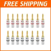 Versatile 24k Gold Plated Banana Plugs - Ideal for Home Theatre & Stereo Systems