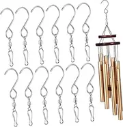 SUPVOX 12 Pcs Stainless Steel Rotating Hooks Wind Chime Swivel Clips for Easy Installation Secure Grip Suitable for Hanging Flower Baskets Bird Feeders and More