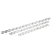 Stationery Silver Tone 30cm 40cm 50cm Measure Range Straight Ruler 3 in 1