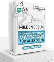 Glückstoff® Premium Mite Cover Mattress 180 x 200 x 28 cm [Certified in Germany] Allergy Sufferers Bed Linen Set Anti Dust Mite - Allergy Sufferers Mattress Cover - Encasing Bed Linen Anti Dust Mite