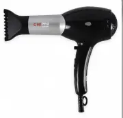Salon CHI Pro Low EMF Professional Hair Dryer BLACK w/ Nozzle & Diffuser - NEW