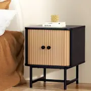 Artiss Bedside Table with Sliding Doors BORIS