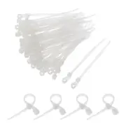 500Pcs 4 Inch 40 Lbs Mount Head Cable Zip Ties Self-Locking Nylon Zip White