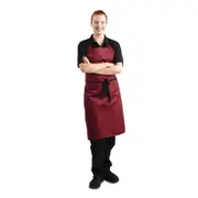 EDLP - Whites Bib Apron Polycotton Burgundy