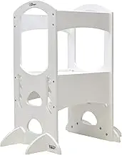 Little Partners Toddler Learning Tower Wooden Soft White Adjustable Stool/Step