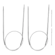 2pcs 15.75" Circular Knitting Needles US 3/3.0mm Needles 3.94" Short