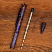 EDC CTitanium Alloy Meteorite Pattern Pocket Ballpoint Pen Spinner Toy