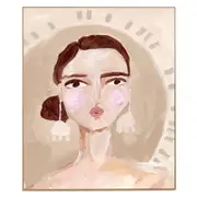 [James Lane] Painted Muse I Natural Veneer Framed Canvas - 100cm x 120cm