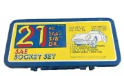 Brand New Vintage Steelcraft Japan Steel Craft 21pc Socket Set Metal Case tool