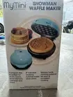 Nostalgia My Mini Snowman Waffle Maker Blue