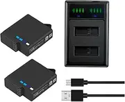 2X 2600mAh Battery + Dual Led Charger for GoPro Hero 5 Hero 6 Hero 7 Hero 8 Black Kit AHDBT-501