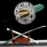 1095 Carbon Steel Japanese Katana SHINOGI ZUKURI Samurai Sword Full Tang White.