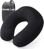[Cozy BoSpin] Travel Pillow - Luxury Memory Foam Neck Support Cushion Neck Support Pillow (Black)