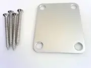 True Custom Shop® Matte Brushed Chrome Neck Plate/Screws for Fender Strat Tele