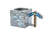 Minecraft Diamond Pickaxe & Ore Pixel Cube Shaped Ceramic Decorative Novelty Mug