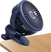 Clip On Fan For Bed - Rechargeable USB Desk Clamp Fans | Quiet Rotatable Cooling Device, 4 Speeds 720 Degree Adjustable Blower For Home Bedroom Travel