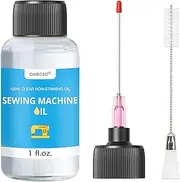 1FL.OZ. Sewing Machine Oil with Extra Long 1.5 Inch Needle Tip and Double Head Brush, Fine Light Machine Oil, Universal Clear Lubricant Oil for Lubricating Moving Parts of Sewing Machine - by OAIEGSD