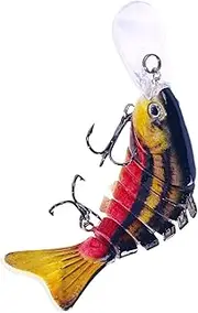 Fishing Lures - Hard Fish Baits for Trout | Long Tongue Board, Multi-Jointed Artificial Lures for Bass Trout Walleye Catfish Pikes