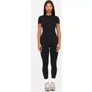 Black Ultimate Sculpt Short Sleeved Unitard, Black