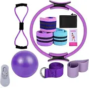 Pilates Kit Ring and Ball Set, 2025 New Yoga Pilates Equipment Set for Women, Magic Ring Booty Bands for Working Out Glutes with Highly Elastic Resistance Bands Yoga Straps
