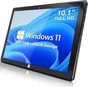 Fusion5 10.1" Windows 11 Tablet PC - FWIN232 Plus Ultra Slim Tablet Computer - 8GB RAM, Full HD 10 Inch Display, 5G WiFi, Intel Quad-Core CPU, USB 3.0, Micro HDMI, Dual Cameras, Bluetooth