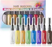 Hair Chalk Comb, Hair Color Mascara Set, Washable Hair Chalk Set, Temporary Hair Color Dye, Hair Highlighting Accessories, 8 Color Hair Chalk Set, Temporary Hair Dye For Adults