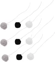 Abaodam 9pcs Interactive Cat Teaser Ball Durable Plush Balls with Rope for Indoor Kittens DIY Cat Climbing Tower Accessories Safe and Engaging Playtime for Felines