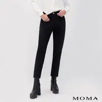 在飛比找momo購物網優惠-【MOMA】修身窄口九分長褲(兩色)