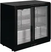Polar G-Series Under Counter Back Bar Cooler with Sliding Doors, 198 Liter Capacity, Black