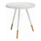 INNIS Side Table White Oak Lacquered Coffee Table End Table Plant Stand