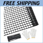 Customizable Black Plastic Mesh Fence 4'x100' for Poultry and Animal Barriers