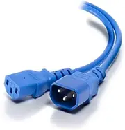 Alogic IEC C13 to IEC C14 Computer Power Extension Cord, 1 Meter, Blue