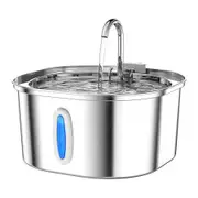 Cat Water Fountain, 3.2L Stainless Steel Pet Water Drinking Fountain for Cats Indoor, Dog Water Fountain with Water Level Window