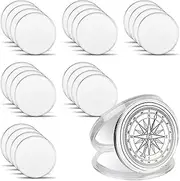 Daiilg 25 Piece Blank Threaded Edged 40 mm Silver Metal Hand Personalized DIY Craft Coin
