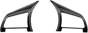 Jodriva Car Steering Wheel Panel Knob Cover Trim Sticker, for Nissan, for Xtrail, T32 Rogue Note, for Qashqai, J11 Versa Juke, for Micra, Kicks Leaf Sentra Center Console Sticker(Black Black)
