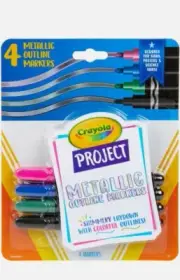 Crayola Project Outline Markers 4/Pkg-Metallic Colors