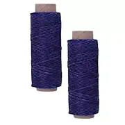 2-Pack [Blue] Sapphire Premium Waxed Polyester Thread for Leather Crafting, 1mm