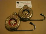 JC Table Counter Bar Top Bag Purse Hook Hanger " gawdee twins " COA