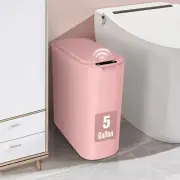 Cesun 5 Gallon Pink Automatic Bathroom Trash Can, Touchless Motion Sensor Garbag