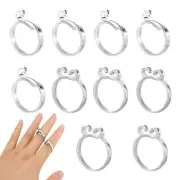 10pcs Crochet Ring, Adjustable Knitting Crochet Loop Yarn Tension Ring Brass ...