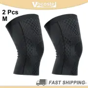 2pcs Knee Sleeve Knee Support Compression Brace for Women Men Nylon Black Size M