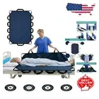Comfortable Blue Nylon Positioning Bed Pad - 60" x 40" Washable Transfer Sheet